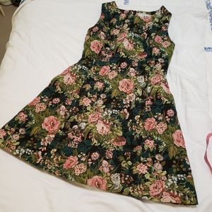 Pink Martini Vintage 60s Style Sleeveless Floral Tapestry Dress